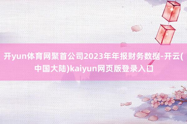 开yun体育网聚首公司2023年年报财务数据-开云(中国大陆)kaiyun网页版登录入口