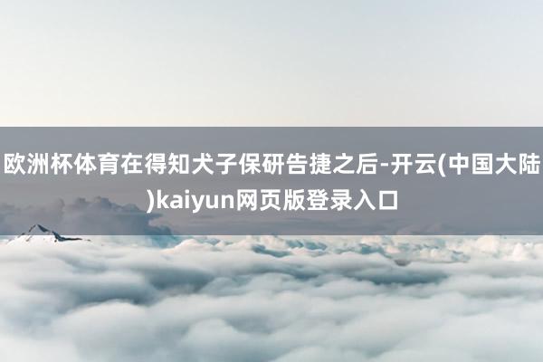 欧洲杯体育在得知犬子保研告捷之后-开云(中国大陆)kaiyun网页版登录入口