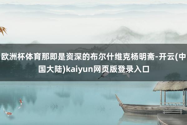 欧洲杯体育那即是资深的布尔什维克杨明斋-开云(中国大陆)kaiyun网页版登录入口