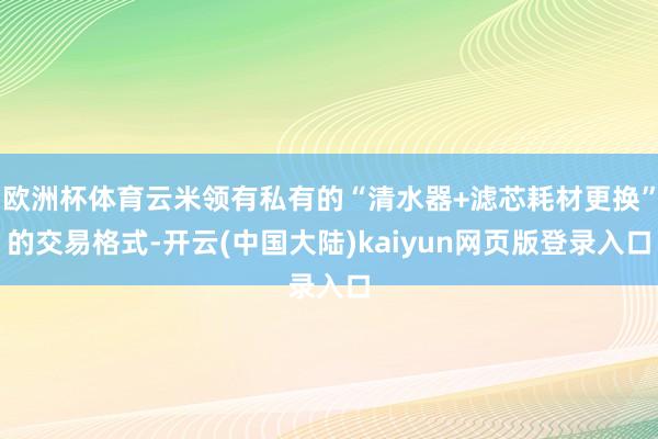 欧洲杯体育云米领有私有的“清水器+滤芯耗材更换”的交易格式-开云(中国大陆)kaiyun网页版登录入口