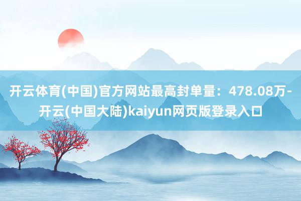 开云体育(中国)官方网站最高封单量：478.08万-开云(中国大陆)kaiyun网页版登录入口